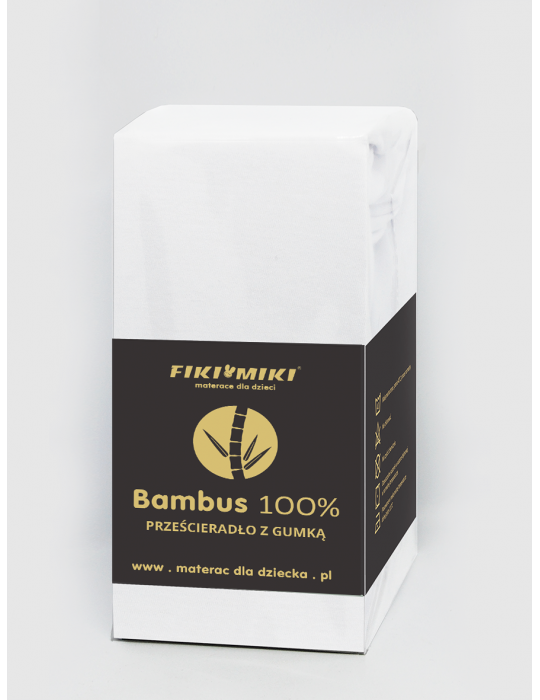 Fiki Miki Prześcieradło bambusowe 90x40 białe