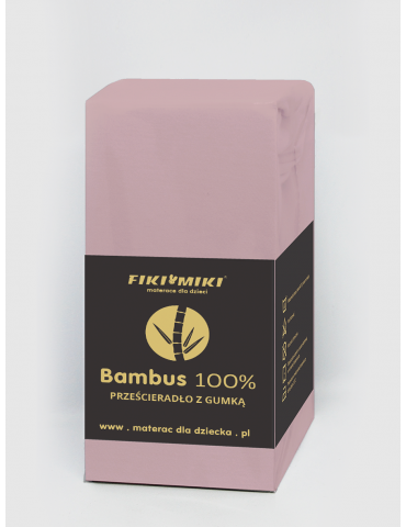 Fiki Miki Prześcieradło bambusowe 90x40 różowe