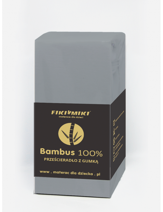Fiki Miki Prześcieradło bambusowe 90x40 szare