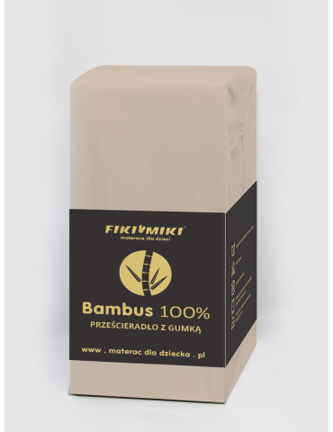 Fiki Miki Prześcieradło bambusowe 35x75 beżowe
