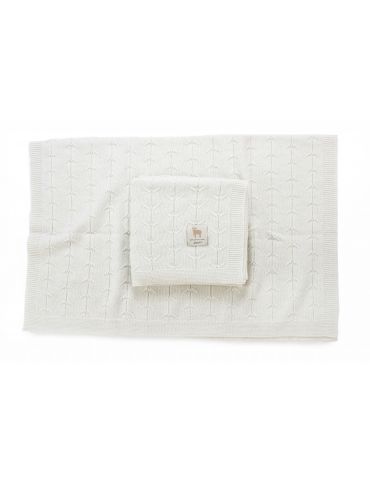 Poofi Kocyk merino Malmo kremowy