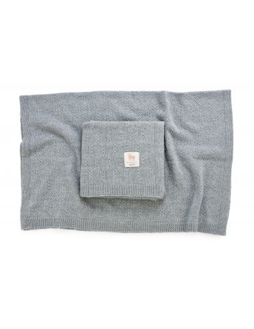 Poofi Kocyk merino Narwik szary