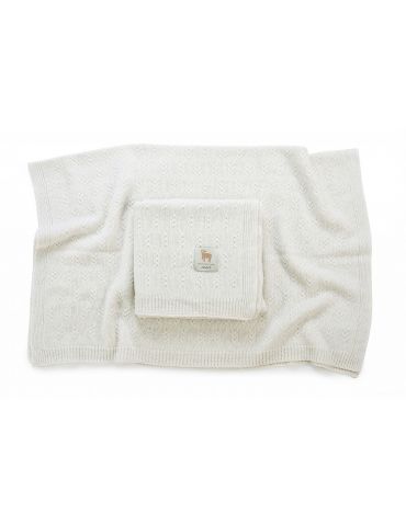 Poofi Kocyk merino Narwik kremowy