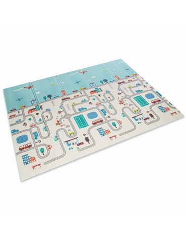 Bocioland Mata składana dwustronna kontrastowa 150/200 Miasto