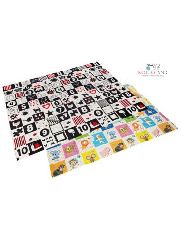 Bocioland Mata składana dwustronna kontrastowa 150/200 Happy Day