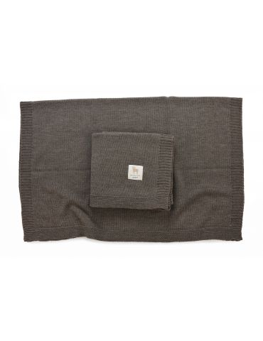 Poofi Kocyk merino Kyoto czekoladowy