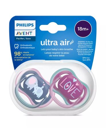 Avent Philips Smoczek uspokajający Ultra air 18m+ girl