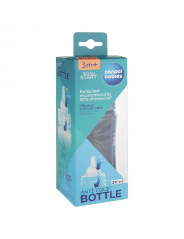 Canpol babies Butelka szerokootworowa EasyStart 240ml Gold blue
