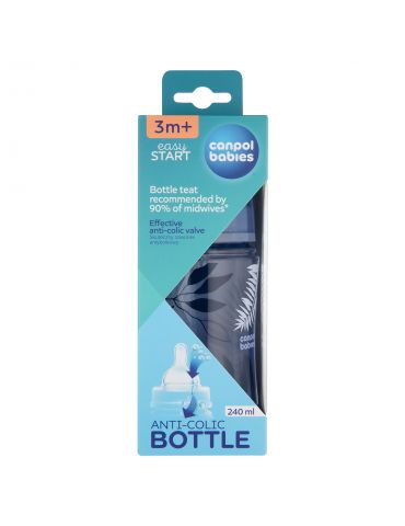 Canpol babies Butelka szerokootworowa EasyStart 240ml Gold blue