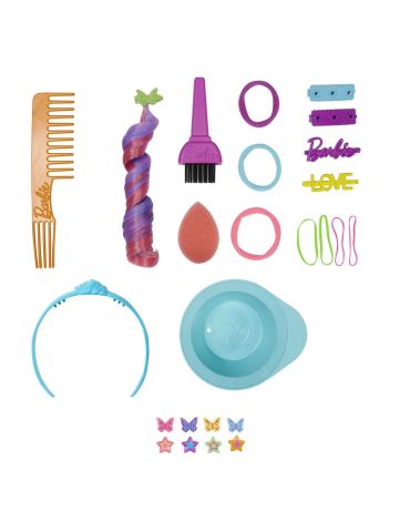 Mattel Barbie Głowa do stylizacji Neonowa Tęcza Kręcone Włosy