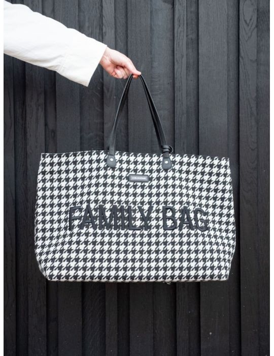 Childhome Torba Family Bag czarna-biała pepitka