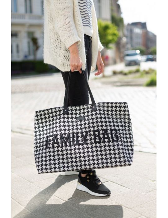 Childhome Torba Family Bag czarna-biała pepitka