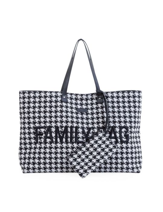 Childhome Torba Family Bag czarna-biała pepitka