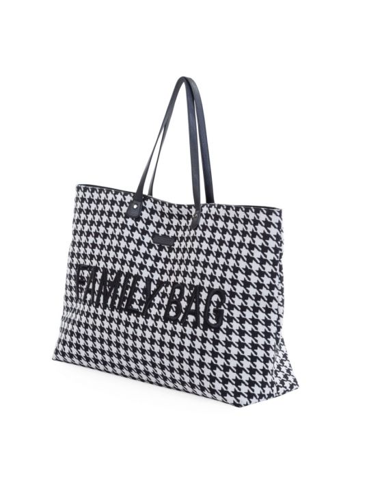 Childhome Torba Family Bag czarna-biała pepitka