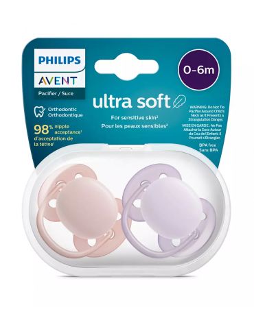 Avent Philips Smoczek uspokajający Ultra Soft 0-6 girl