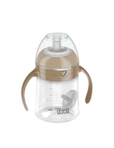Lovi Pierwszy kubek z obciążoną słomką 150ml brown