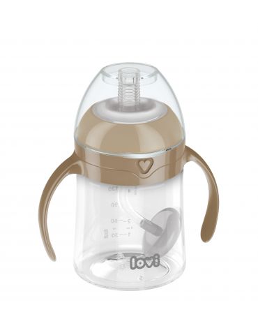 Lovi Pierwszy kubek z obciążoną słomką 150ml brown