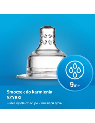Lovi smoczek do butelek silikonowy 9m+ szybki 2szt