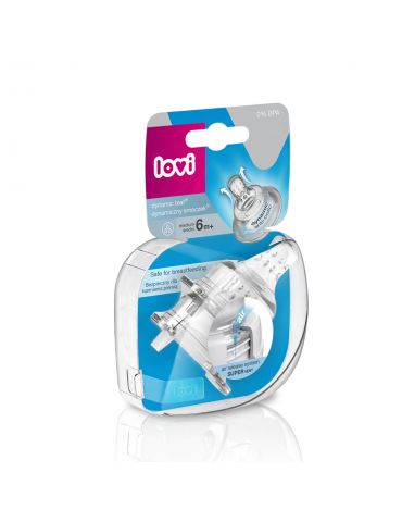 Lovi smoczek do butelek silikonowy 6m+ średni 2szt
