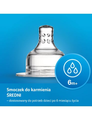 Lovi smoczek do butelek silikonowy 6m+ średni 2szt