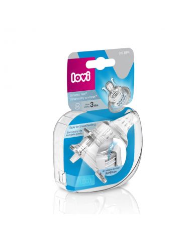 Lovi smoczek do butelek silikonowy 3m+ wolny 2szt