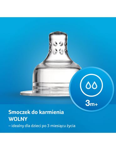 Lovi smoczek do butelek silikonowy 3m+ wolny 2szt Lovi smoczek do butelek silikonowy 3m+ wolny 2szt