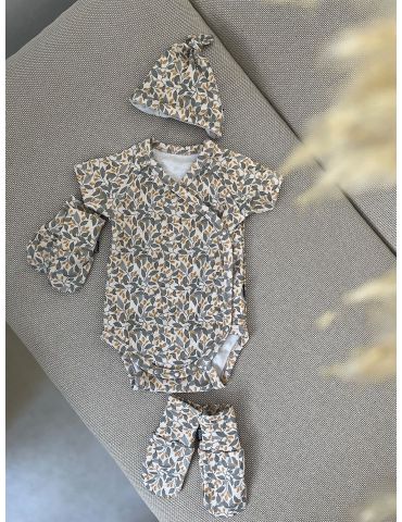 Poofi Body bawełniane krótki rękaw Dzika róża