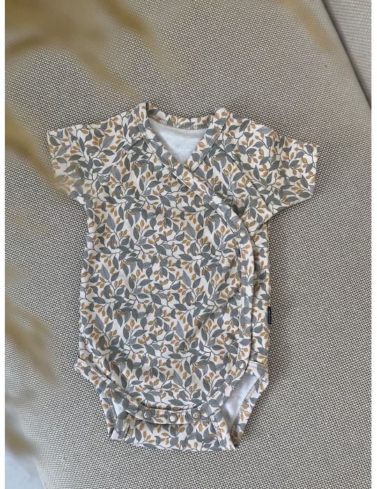 Poofi Body bawełniane krótki rękaw Dzika róża