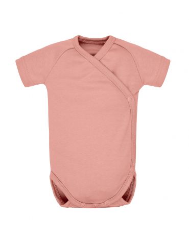 Poofi Body bawełniane krótki rękaw Herbaciana róża