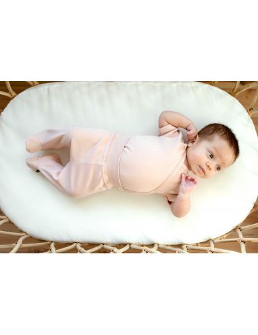 Poofi Body bawełniane krótki rękaw Pudrowy