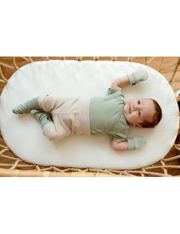 Poofi Body bawełniane krótki rękaw Szałwiowy