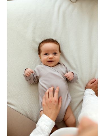 Poofi Body bawełniane długi rękaw Jasny szary