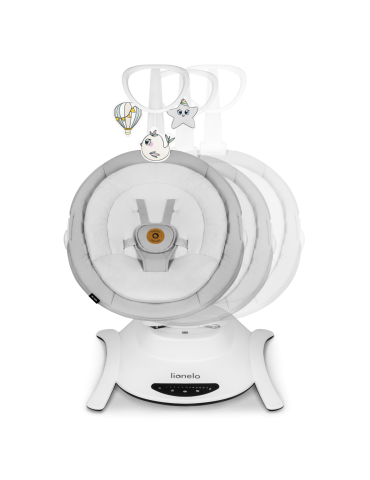 Lionelo Leżaczek bujaczek 2w1 Bella Set Grey Concrete