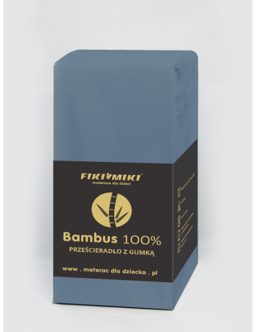 Fiki Miki Prześcieradło bambusowe 160x80 160x70 niebieskie