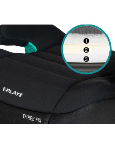 Play Fotelik samochodowy THREE FIX GREY Wings podwyższenie