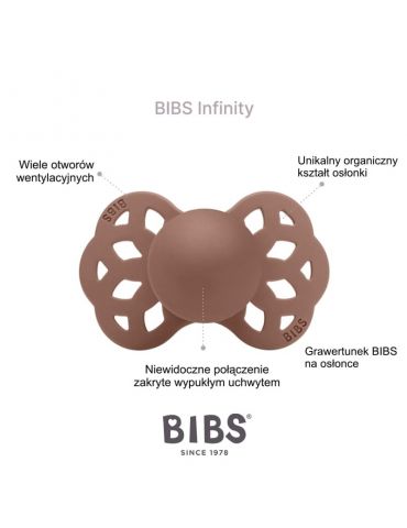 Baby in World Smoczek uspokajający ortodontyczny anatomiczny Bibs Infinity Fossil grey M 6+