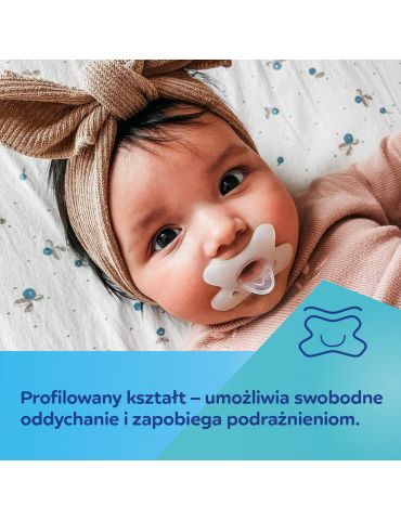 Canpol babies Smoczek 100 % silikonowy symetryczny 6-12m white