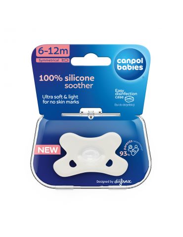 Canpol babies Smoczek 100 % silikonowy symetryczny 6-12m white