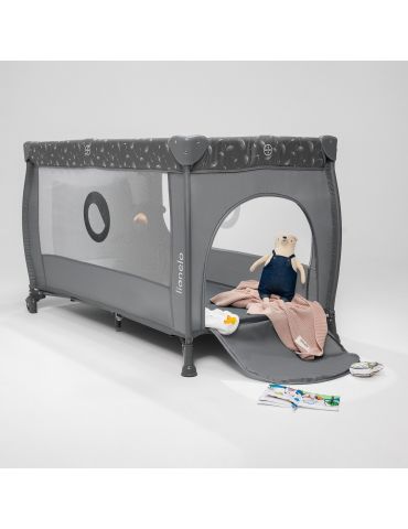 Lionelo Łóżeczko turystyczne Stefi plus grey white