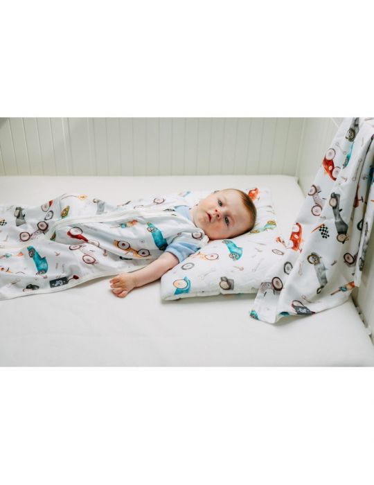 Pulp Śpiworek bambusowy do spania ocieplany Retro cars