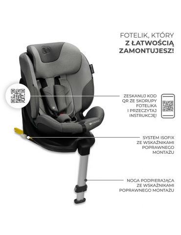 Kinderkraft I-Fix i-size Fotelik samochodowy 0-36 kg Cool grey