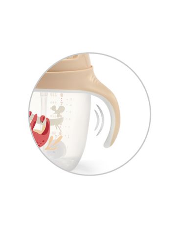 BabyOno Kubek niekapek z obciążoną słomką 240ml beżowy BabyOno Kubek niekapek z obciążoną słomką 240ml beżowy