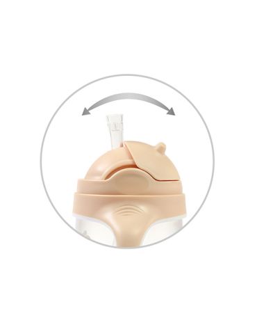 BabyOno Kubek niekapek z obciążoną słomką 240ml beżowy BabyOno Kubek niekapek z obciążoną słomką 240ml beżowy