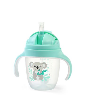 BabyOno Kubek niekapek z obciążoną słomką 240ml miętowy