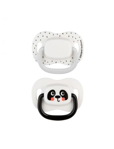 Canpol Babies Smoczek uspokajający silikonowy symetryczny BabiesBoo 0-6 2 szt. białe