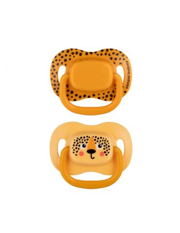 Canpol Babies Smoczek uspokajający silikonowy symetryczny BabiesBoo 6-18m 2 szt. pomarańczowe