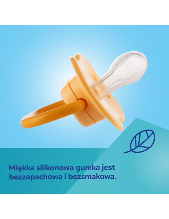 Canpol Babies Smoczek uspokajający silikonowy symetryczny BabiesBoo 6-18m 2 szt. pomarańczowe