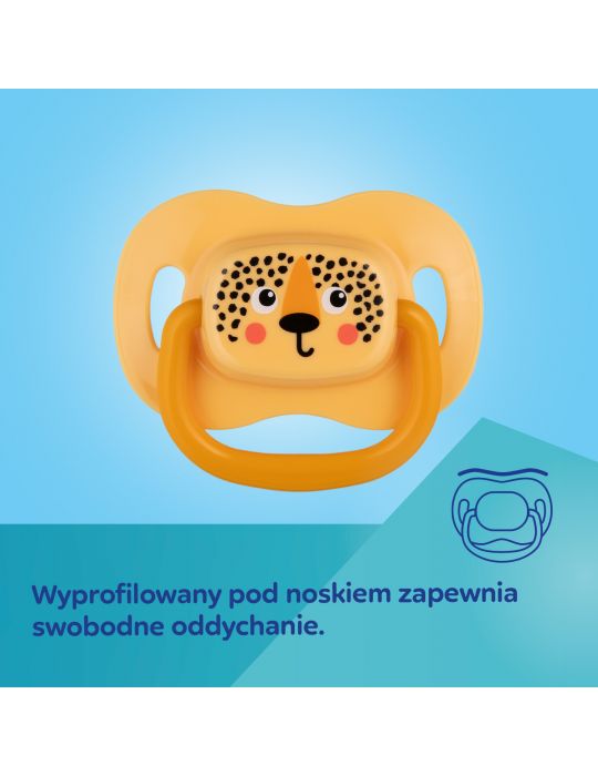 Canpol Babies Smoczek uspokajający silikonowy symetryczny BabiesBoo 6-18m 2 szt. pomarańczowe