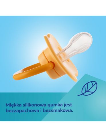 Canpol Babies Smoczek uspokajający silikonowy symetryczny BabiesBoo 6-18 2 szt. białe