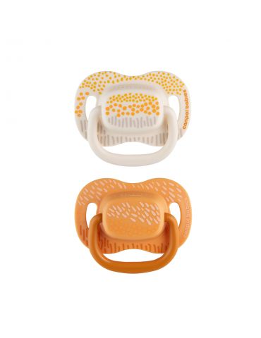 Canpol Babies Smoczek uspokajający silikonowy symetryczny Mountains 0-6m 2 szt. żółte